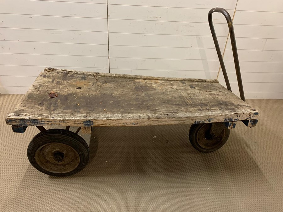 An Industrial three wheel trolley (Length 154 cm x Width 74 cm x Height 55 cm)