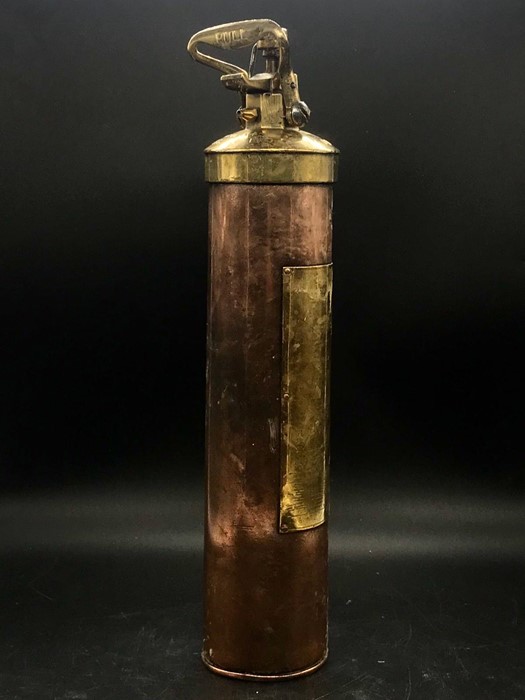 A Vintage Brass and Copper Fire Extinguisher