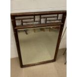 A Bamboo style framed bevel edged mirror (W 80 cm x H 122 cm)