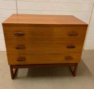 A G Plan Low Chest of three long drawers (H 72 cm x W 81 cm x D 46 cm)