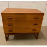 A G Plan Low Chest of three long drawers (H 72 cm x W 81 cm x D 46 cm)