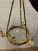 A 20th century empire style gilt metal and decorative glass ceiling light