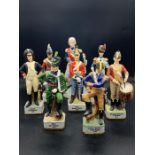 A selection of eight Alfretto porcelain collectors series military china figures