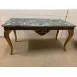 A marble effect coffee table (H45cm W91cm D43cm)