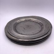 Four 18th Century Pewter dishes, various marks and makers.