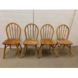 Four spindle back Windsor chairs