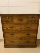 A Chest of drawers, assorted five drawers over three long (W 123 cm x D 55 cm x H 122cm)