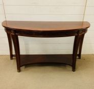 A Burr walnut Console table (120 cm wide x 66 cm high, x 46 cm deep)