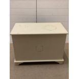 A painted wooden blanket box (H54cm W75cm D40cm)