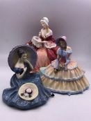 Three Royal Doulton China Figures 'Day Dreams', 'Penelope' and 'Pensive Moments'