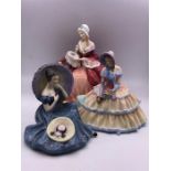 Three Royal Doulton China Figures 'Day Dreams', 'Penelope' and 'Pensive Moments'