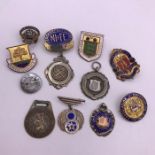 A Small selection of pin badges including some silver.