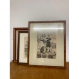 A group of two horse racing prints and engraving, "Sporting sheet Amlamac 1840 Grand Stand