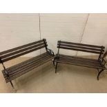 A Pair of Garden Benches ( Width 123 cm x Depth 39 cm x Height 74 cm)