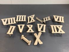 A selection of Vintage metal Roman numerals (two wooden)