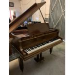 A mahogany upright Vandemar piano, Reg No 473234 stamped to front
