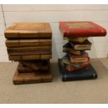 Two decorative side tables in the style of books (H50cm Sq35cm)