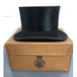 A Christy's of London Top Hat (Circumference 54 cm Length 20 cm Width 16 cm)