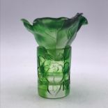 A Japanese Green Crystal glass item