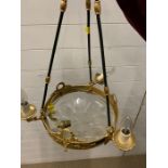 A 20th century empire style gilt metal and decorative glass ceiling light