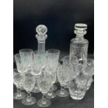 A selection of cut led crystal Galway Irish glass and others