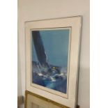 A lithograph depicting a Spinnaker, signed (Donald Hamilton Fraser ?) and numbered 49/250 in pencil,