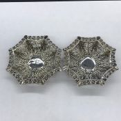 A Pair of silver small pierced bowls