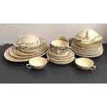 A selection of Susie Cooper "Endon" diner service set to include, three platters, five soup bowls