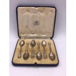A Boxed Mappin & Webb hallmarked silver teaspoons