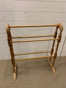 A pine towel rail