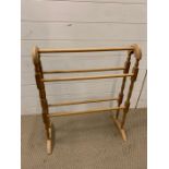 A pine towel rail