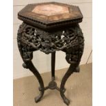 A Chinese marble topped pot stand AF