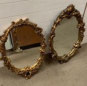 A Pair of plaster framed mirrors