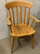 A pine farmhouse chair
