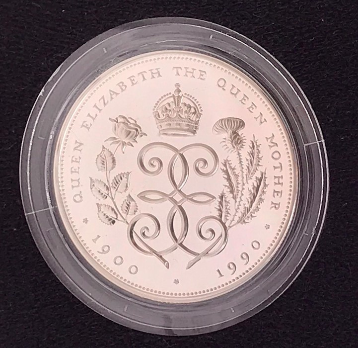 A Royal Mint 90th Birthday Silver Proof Crown - Image 2 of 3