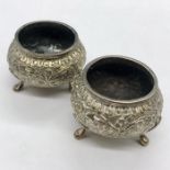 A Pair of Persian silver salts