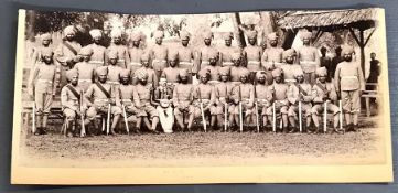 A panoramic photograph of Indian Sikh soldiers, 19th/20th century