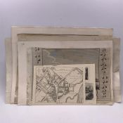 A group of nine prints and engravings depicting Windsor and Eton, comprising "View of the collage of