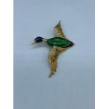 A Vintage Carvela Duck brooch