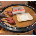 A Vintage French Table Game of Puff Billiards with puffers.