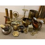 A large selection of brass items