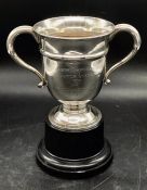 A Hallmarked silver cup, London Hallmark, engraved, approx 220g