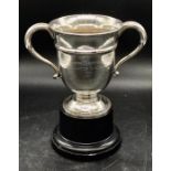 A Hallmarked silver cup, London Hallmark, engraved, approx 220g