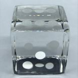 A Rare Oleg Cassini crystal dice paperweight in original box.