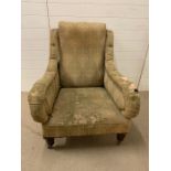 A turn of the century Howard style reclining chair in original fabric