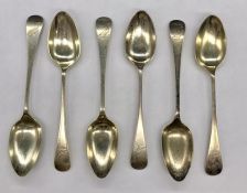 Six hallmarked silver teaspoons by James Deakin & Sons