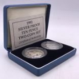 A Boxed two 10p coin Silver Proof pack, Old 10p and New 10p.