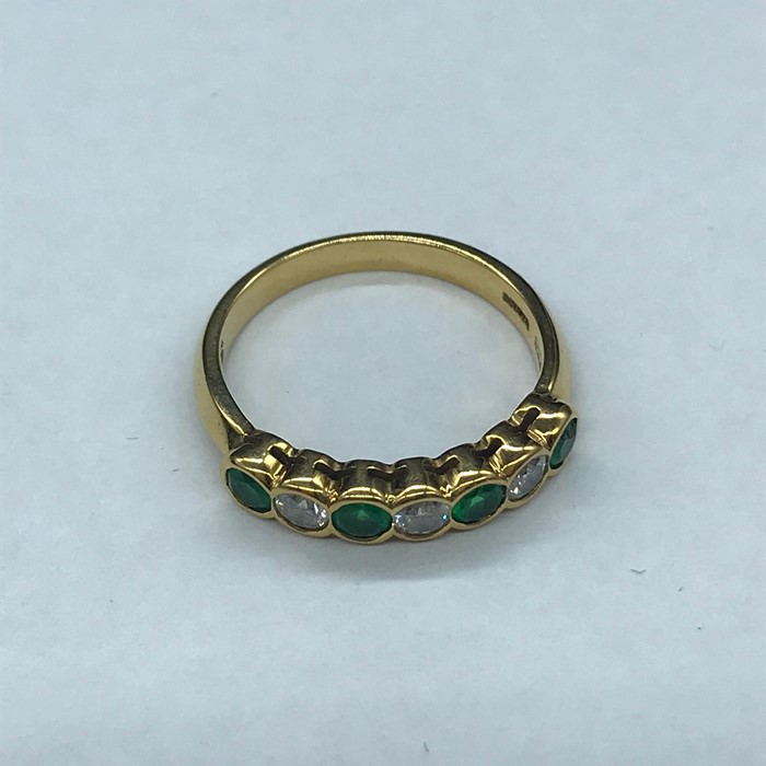 An Emerald and Diamond Half Eternity Ring - Image 3 of 5