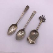 Three hallmarked silver spoons