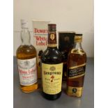 Three Bottles of Whiskey to include: Seagrams Seven Crown, Johnnie Walker Black Label and Dewars